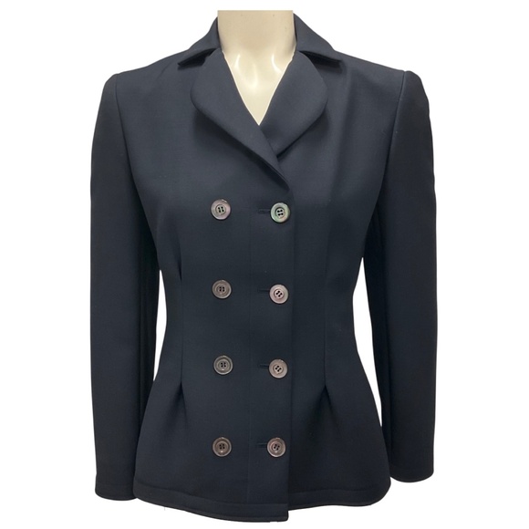 CHRISTIAN DIOR NAVY DOUBLE BREASTED CLASSIC WOOL BLAZER - Picture 1 of 5